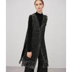 ショッピングジレ ベスト ジレ ツイードニット ジレ レディース