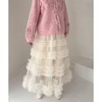 ショッピングロングスカート スカート ボリュームチュールロングスカート