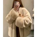 コート アウター 「CANVAS＋」フェイクファービッグカフスコート レディース