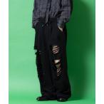 ショッピングスウェットパンツ スウェットパンツ ジャージ a.p.o.v. -ankoROCK's select- ダメージワイドスウェットパンツ メンズ レディース