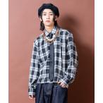 ショッピングネルシャツ シャツ a.p.o.v. オーバーサイズクロップド丈チェックネルシャツ メンズ レディース