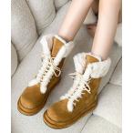 ブーツ HALEY PESCA/厚底　レースアップムートンブーツ レディース