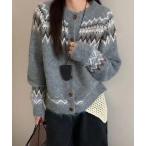 ニット セーター Chiina /ノルディックデザインカーディガン レディース