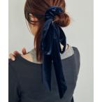 シュシュ ロング ベロア リボン シュシュ