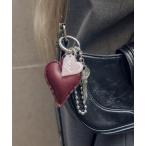 チャーム レザー タッチ ハート バッグ チャーム レディース