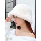 帽子 ハット フェイクファーバケットハット レディース