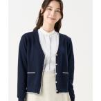 カーディガン アンチピリング 配色Vネックカーディガン レディース