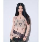 ベスト ジレ ANNA SUI NYC Heart Print Sheer 
