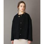 ショッピングショート ノーカラーコート コート 「CLASSY.12月号掲載」ループヤーンショートジャケット レディース