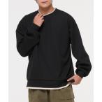 トレーナー スウェット レイヤード風ソフトジャージトレーナー メンズ