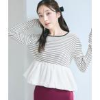 ショッピングcoca ニット セーター 裾バルーンドッキングニットトップス レディース