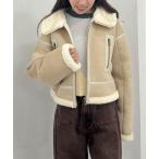 ムートンコート ボアコート ムートンライダースジャケット／ レディース