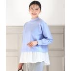 ニット セーター レイヤードデザインチュニックニット/洗える レディース