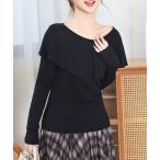 ショッピングANA ニット セーター ビッグカラー レイヤード風 リブ ニット プルオーバー レディース