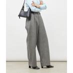 ショッピングワイドパンツ パンツ ウォッシャブル両面起毛ヘリンボーン/ストライプセミワイドパンツ レディース