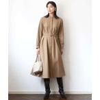 ショッピングウエスト ワンピース ウエストタックデザインワンピース/洗える