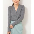 ショッピングオフィス カーディガン 「手洗い可能」16GマレーリブVネックカーディガン レディース
