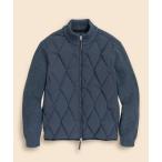 ダウンジャケット ダウン ストレッチナイロン／コットンブレンド　ニット×キルティング　ダウンジャケット メンズ