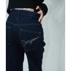 ジーンズ デニム デニムパンツ Logo rhinestone denim/ロゴラインストーンデニム レディース