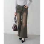  джинсы Denim Denim брюки [mline] высокий талия Vintage flair Denim женский 