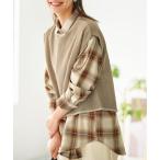 ニット セーター ふんわり優しい配色ニットベスト レディース