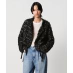 ジャケット ノーカラージャケット 「AEWEN MATOPH」ツイードライクニットジャケット レディース