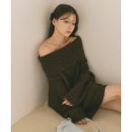 ショッピングスパンコール ニット セーター スパンコールオフショルルーズニット レディース