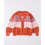 ショッピングボーダー カーディガン 「forksy.」「Cara ＆ The Sky」JANIE オーバーサイズローゲージボーダーカーディガン レディース