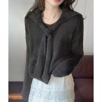 ニット セーター リボンシャギーニットプルオーバー レディース