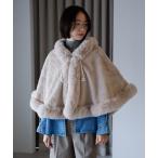 ショッピングポンチョ ポンチョ フェイクファー　ケープ レディース