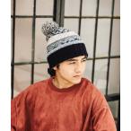 ニット帽 ニットキャップ 柄ポンポンニットワッチ メンズ