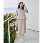 ワンピース 「安田美沙子さん着用」ペプラムジャンスカワンピース