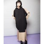 ショッピングマキシ丈 ワンピース 切替フレアーヘムフードワンピース