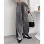 パンツ センターシームベロアワイドパンツ レディース