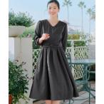 ショッピングワンピース ワンピース 「大きいサイズ」リボンウエスト切替ワンピース