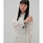 ブラウス シャツ flower lace short blouse(花柄レースショート丈ブラウス) レディース