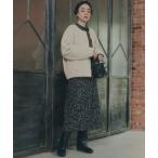 ショッピング花柄 ワンピース プチフラワープリントブラウジングバンドカラーワンピース