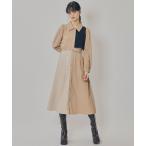 ワンピース カラーブロックパネルアシメプリーツワンピース