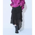 スカート イレヘムレースティアードスカート/602630