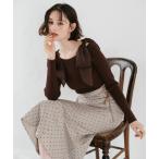 ニット セーター 2025秋冬新作 肩リボンシアーニット レディース