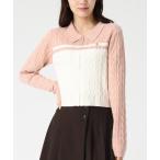 ショッピングドゥ ニット セーター 2025秋冬新作 ケーブル編みジップニット レディース