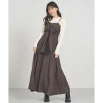 ワンピース 2025秋冬新作 ストライプ リボン キャミワンピース