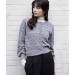 カーディガン パールケーブルカーディガン レディース