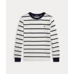 tシャツ ストライプド ワッフル コットン ロングスリーブ Tシャツ キッズ 子供服 男の子