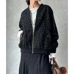 ショッピングツイード コート アウター 「WEB限定」MA1スリーブツイードブルゾン レディース