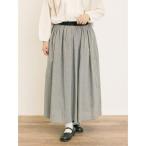 スカート 配色ベルトギャザースカート