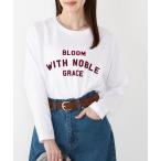 tシャツ SHIPS Colors:「洗濯機可能」フロッキー プリント ロゴTシャツ（ロンT） レディース