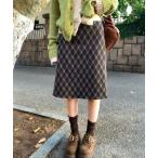 ショッピングAライン スカート 「Y2Kガーリー」レトロチェックAラインスカート（ミディアム丈）