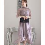 「PourVous」 半袖ワンピース M パープル レディース