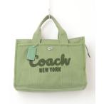 「COACH」 刺繍ハンドバッグ - グリーン レディース